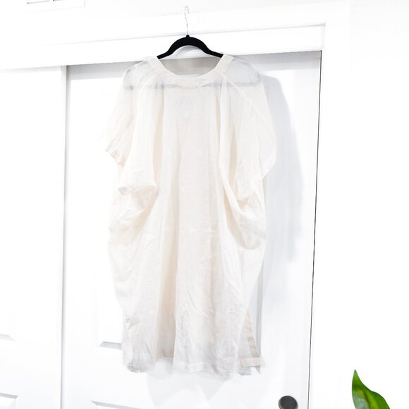 Pondicherie Naina Caftan Ivory Gauzy Cotton Caftan with Embroidered Detail - Picture 12 of 13